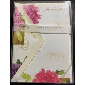 Invitations & Envelopes 2) boxes of 8 Peony Garden Design